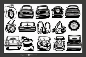 Car things, minimalistic, tattoo idea