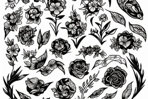 mouse and flower tattoo idea