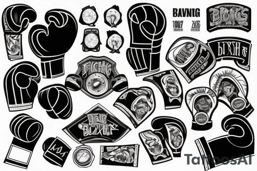 Boxing, boxing ring, fighter, boxing gloves tattoo idea