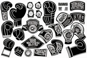 Boxing, boxing ring, fighter, boxing gloves tattoo idea