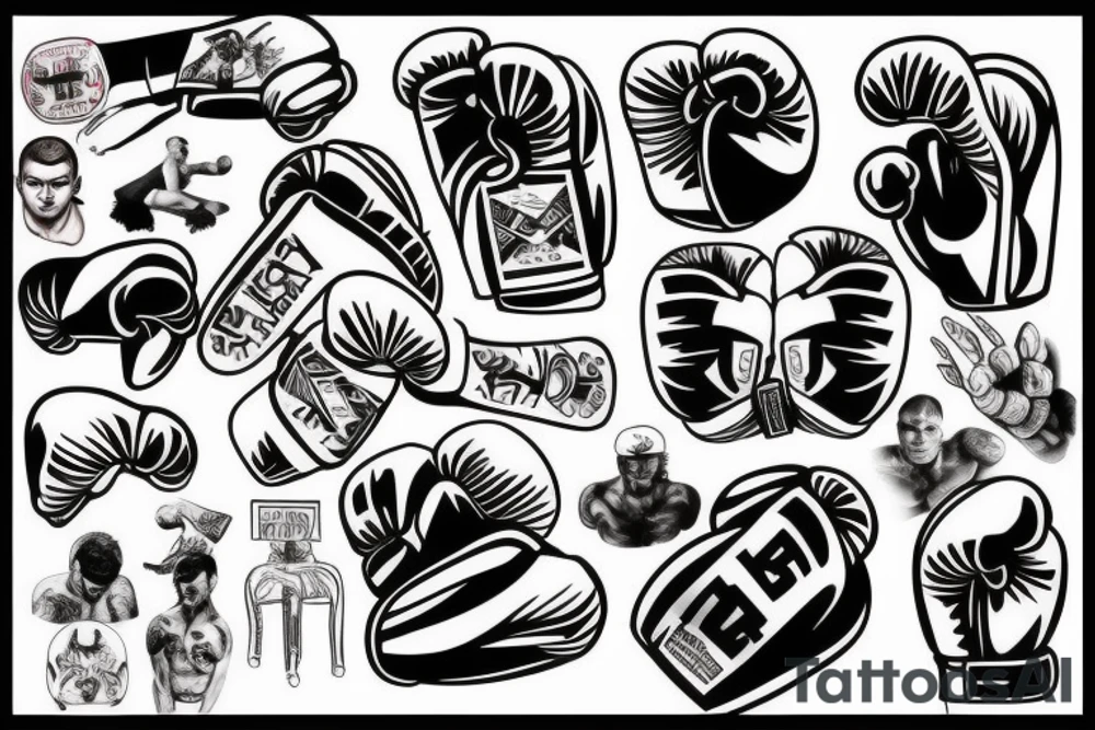 Boxing, boxing ring, fighter, boxing gloves tattoo idea