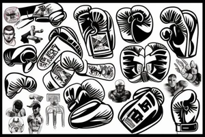 Boxing, boxing ring, fighter, boxing gloves tattoo idea