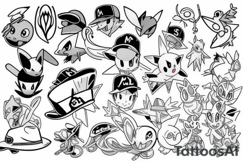 pokemon with hat tattoo idea