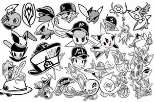 pokemon with hat tattoo idea