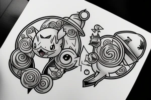 pokemon with hat tattoo idea