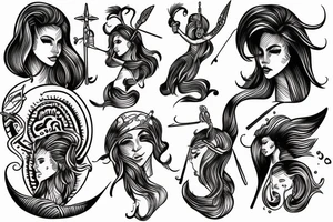 sagittarius surf girl tattoo idea