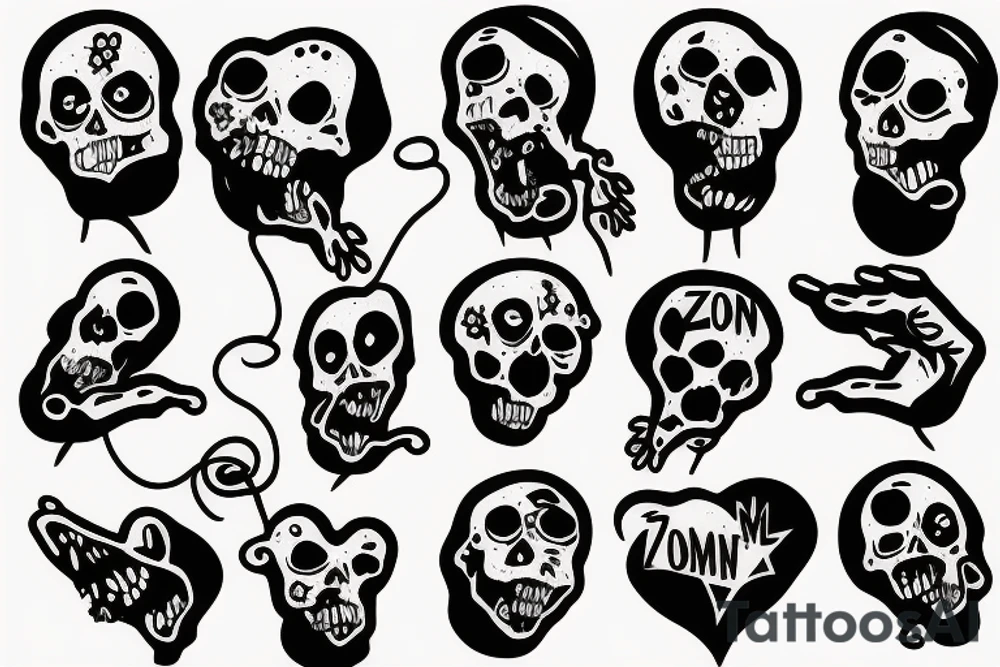 Zombie with balloon tattoo idea