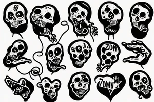 Zombie with balloon tattoo idea
