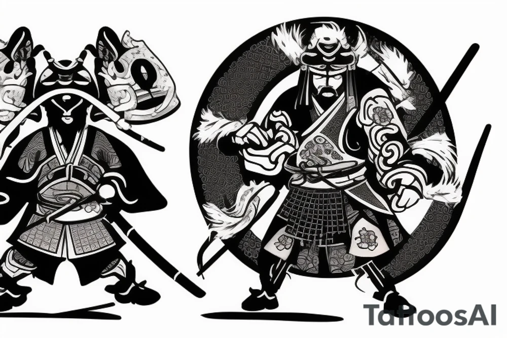 Two samurai’s fighting tattoo idea