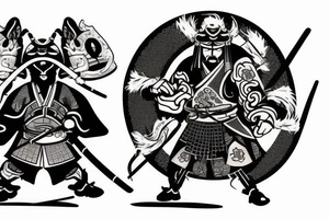 Two samurai’s fighting tattoo idea