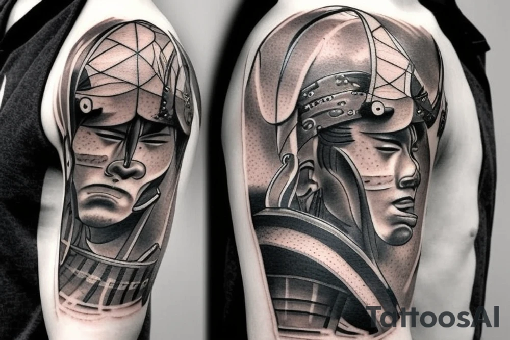 Two samurai’s fighting tattoo idea