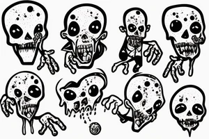 Zombie with balloon in hands tattoo idea