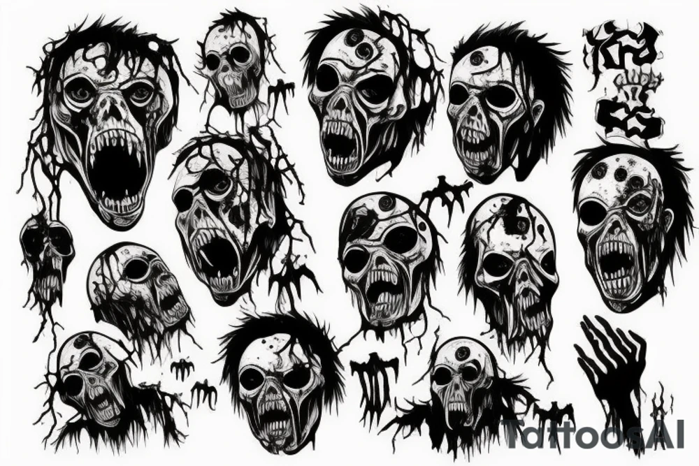 Scary zombie tattoo idea