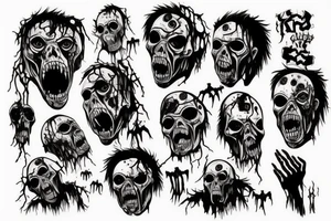 Scary zombie tattoo idea