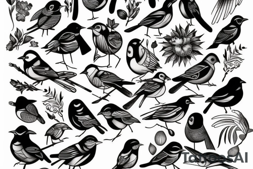 birds tattoo idea