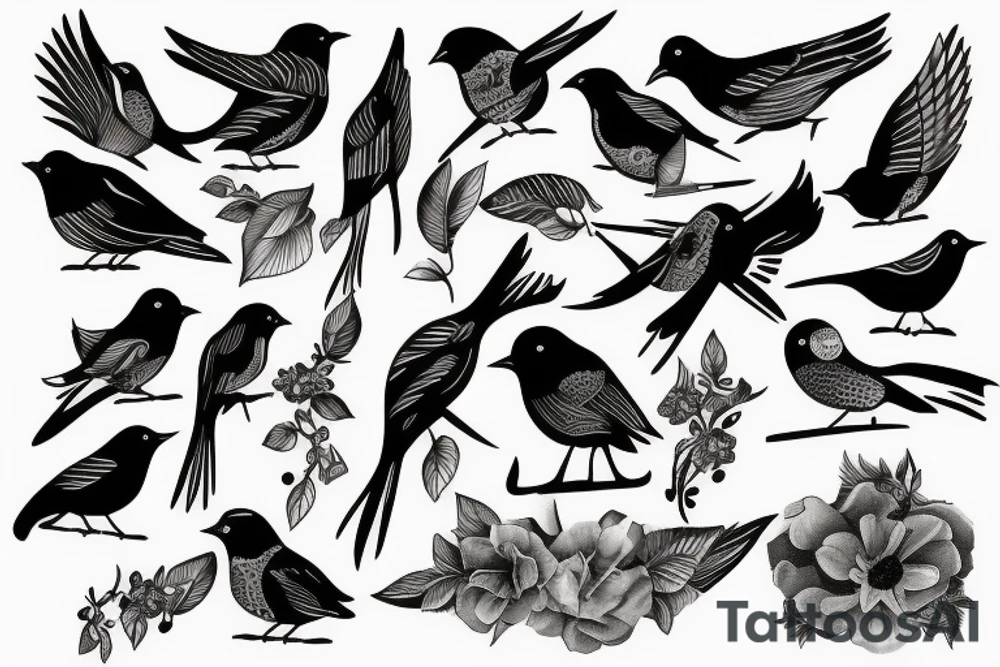 birds tattoo idea
