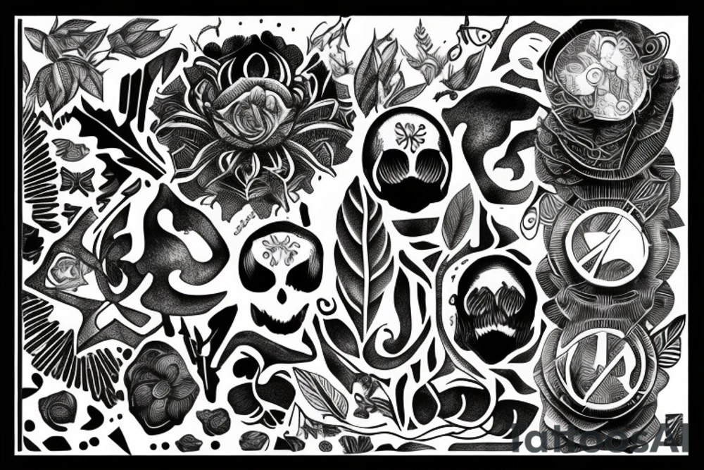 Broker Grek Columbią overgrown with Izy tattoo idea