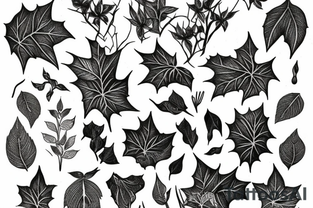 Broker Grek Columbią overgrown with Ivy tattoo idea