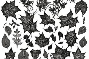 Broker Grek Columbią overgrown with Ivy tattoo idea
