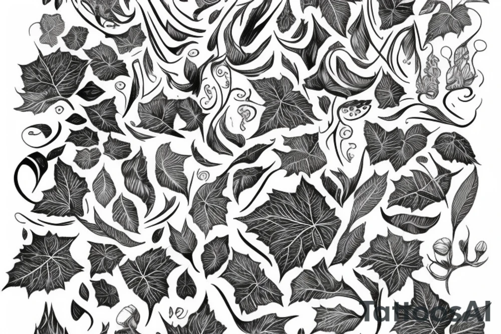 Broker Grek Columbią overgrown with Ivy tattoo idea