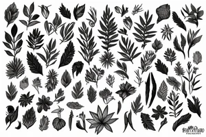 Figure,colour image of a plant,herbarium tattoo idea
