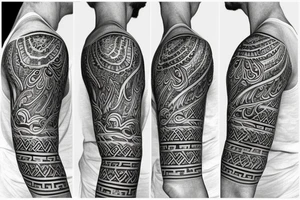 greek style sleeve tattoo idea