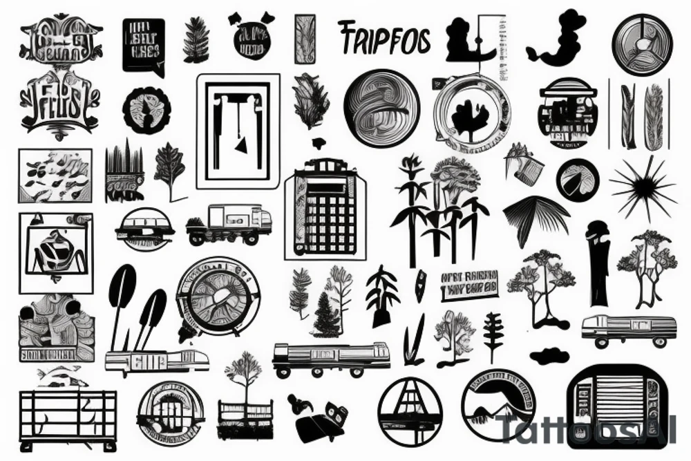Train window overlooking fields and forests tattoo idea