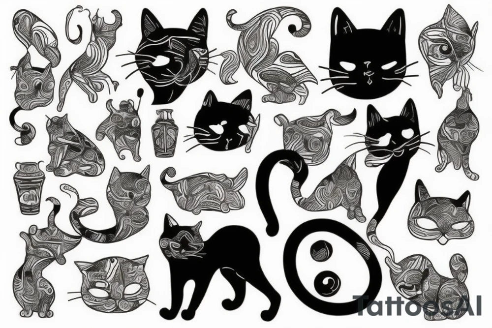 Cat,black tattoo idea