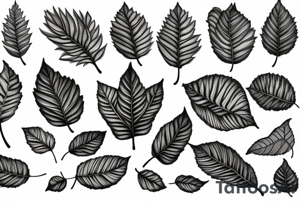 Tree, linden tree, leaves, flowers realistic, engraving style tattoo idea