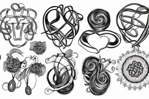 I H S intertwined for a medical tattoo idea