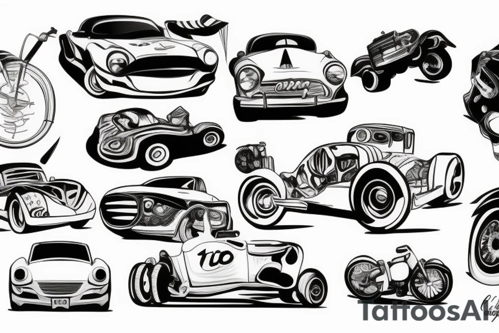Car drifting tattoo idea