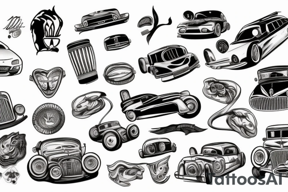 Car drifting tattoo idea