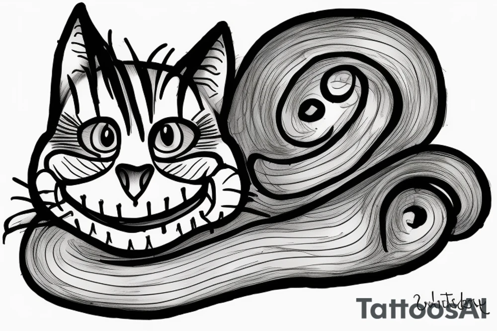 Cheshire cat with hat tattoo idea