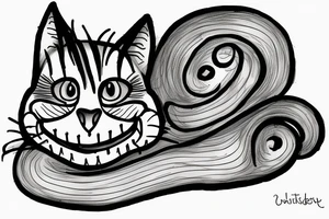 Cheshire cat with hat tattoo idea
