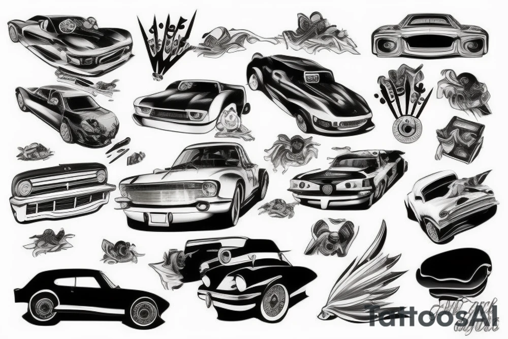 Car drift tattoo idea