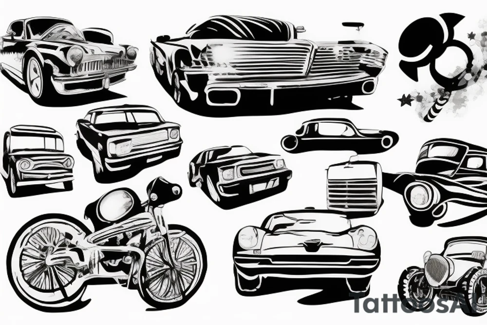 Car drifting tattoo idea
