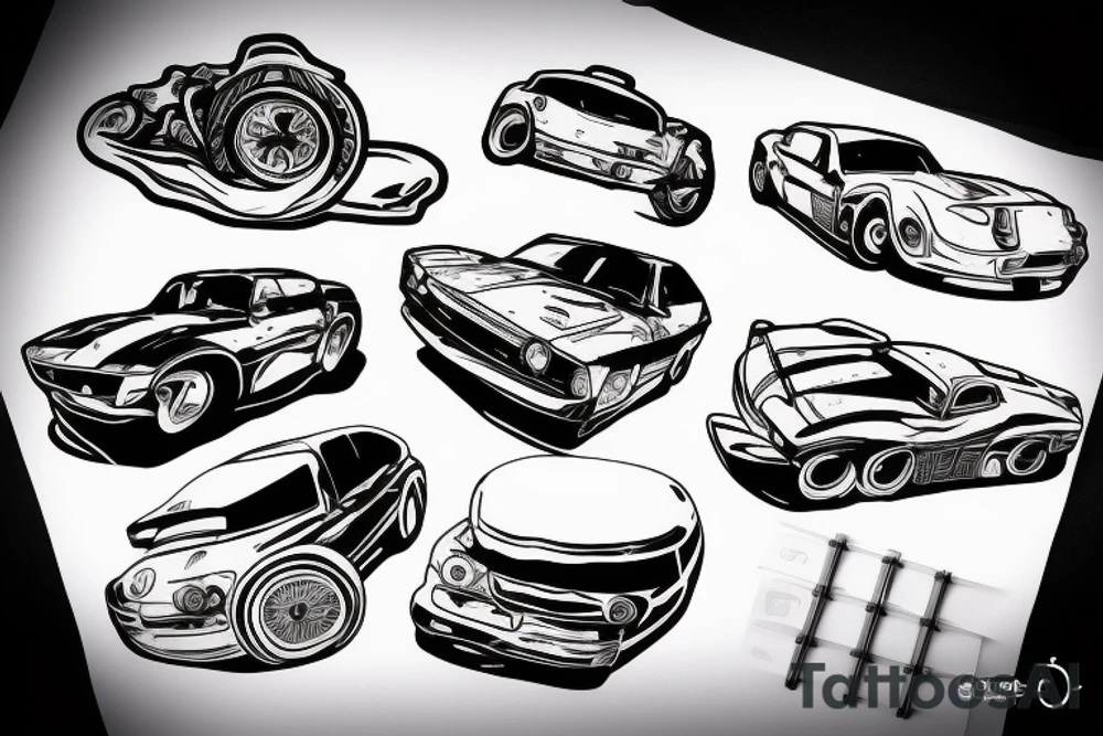 Car drifting tattoo idea