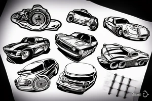 Car drifting tattoo idea