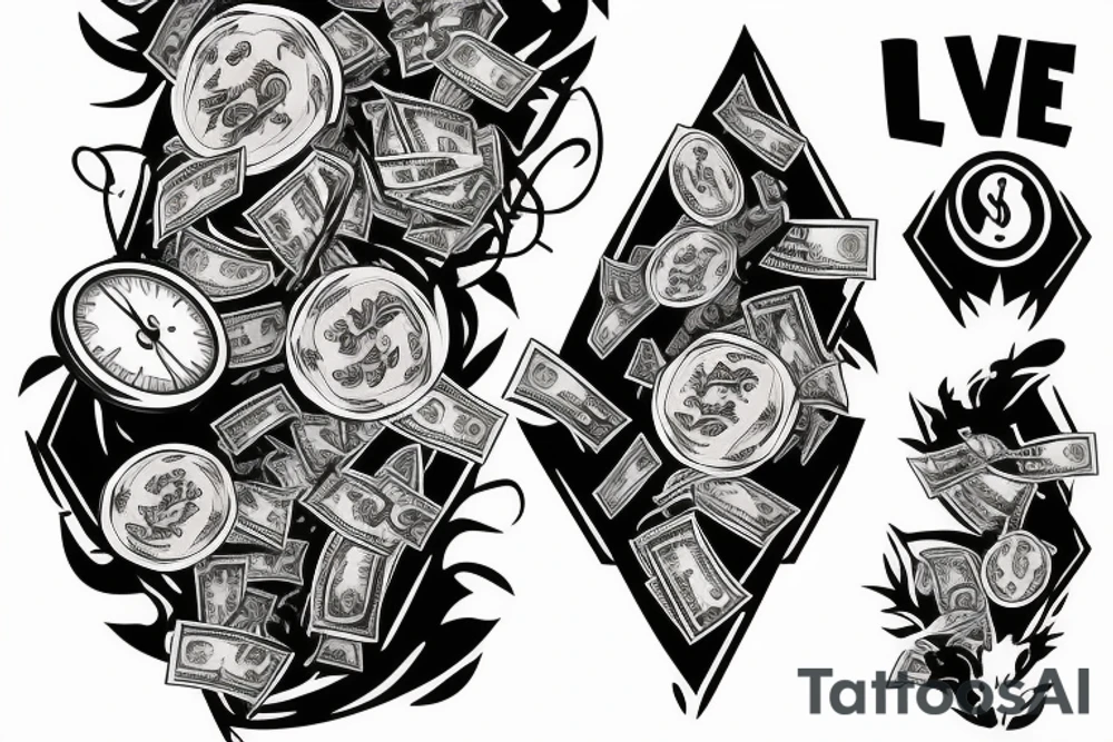 Family love money direction adventure tattoo idea