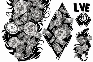 Family love money direction adventure tattoo idea