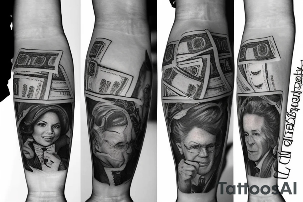 Family love money direction adventure tattoo idea