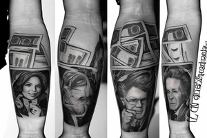 Family love money direction adventure tattoo idea