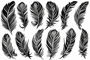 Feather birds moon tattoo idea