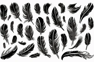 Feather birds moon tattoo idea