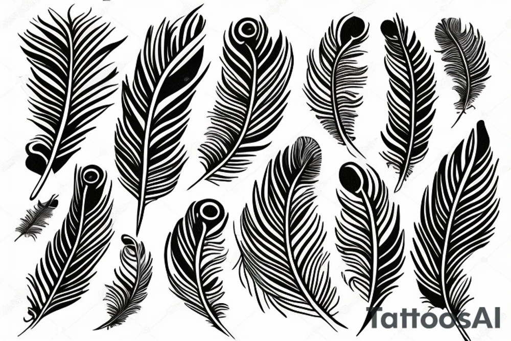 Feather birds Moon tattoo idea