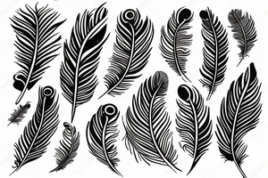 Feather birds Moon tattoo idea