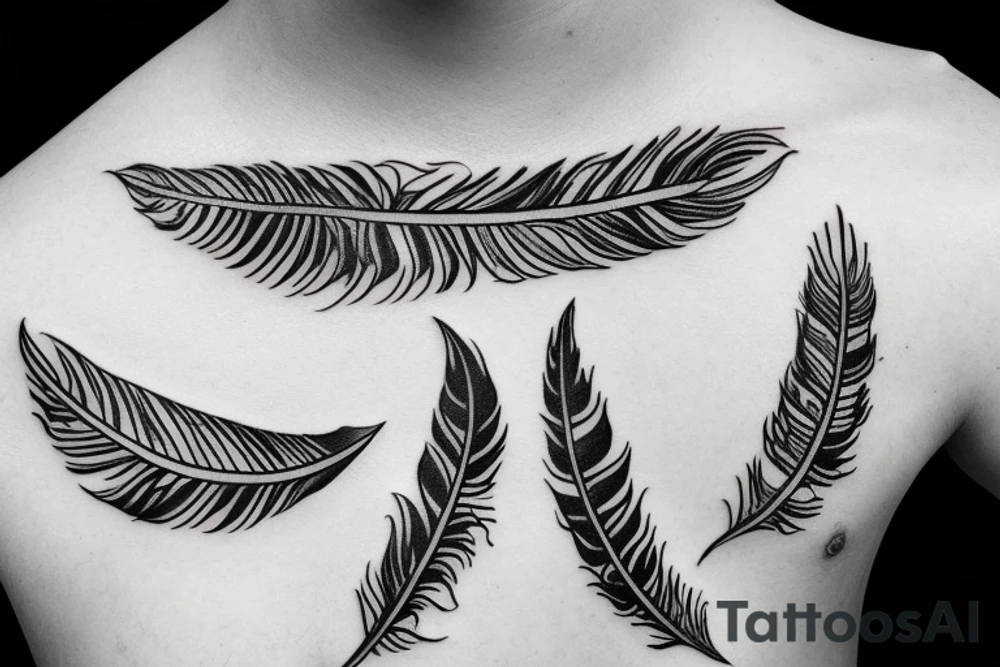 Feather birds Moon tattoo idea