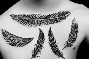 Feather birds Moon tattoo idea