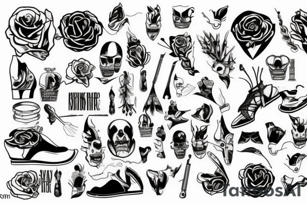 Buty żołnierza ,Chełm żołnierza , karabin tattoo idea