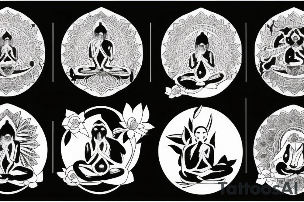 Orang Utan meditating in Lotus pose tattoo idea